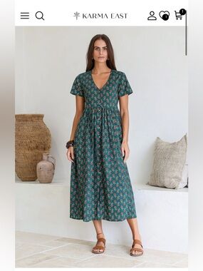 Karma East Promenade Dress in Evergreen
